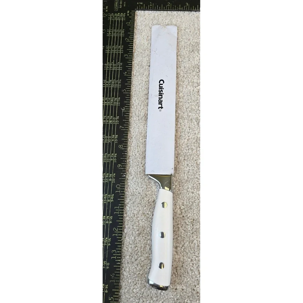 Cuisinart Slicing Knife White Stainless Steel Triple Rivet C77WTR15P-8SL